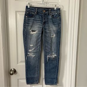 American Eagle Outfitters Distressed Boy Crop Jeans Size 00 Regular